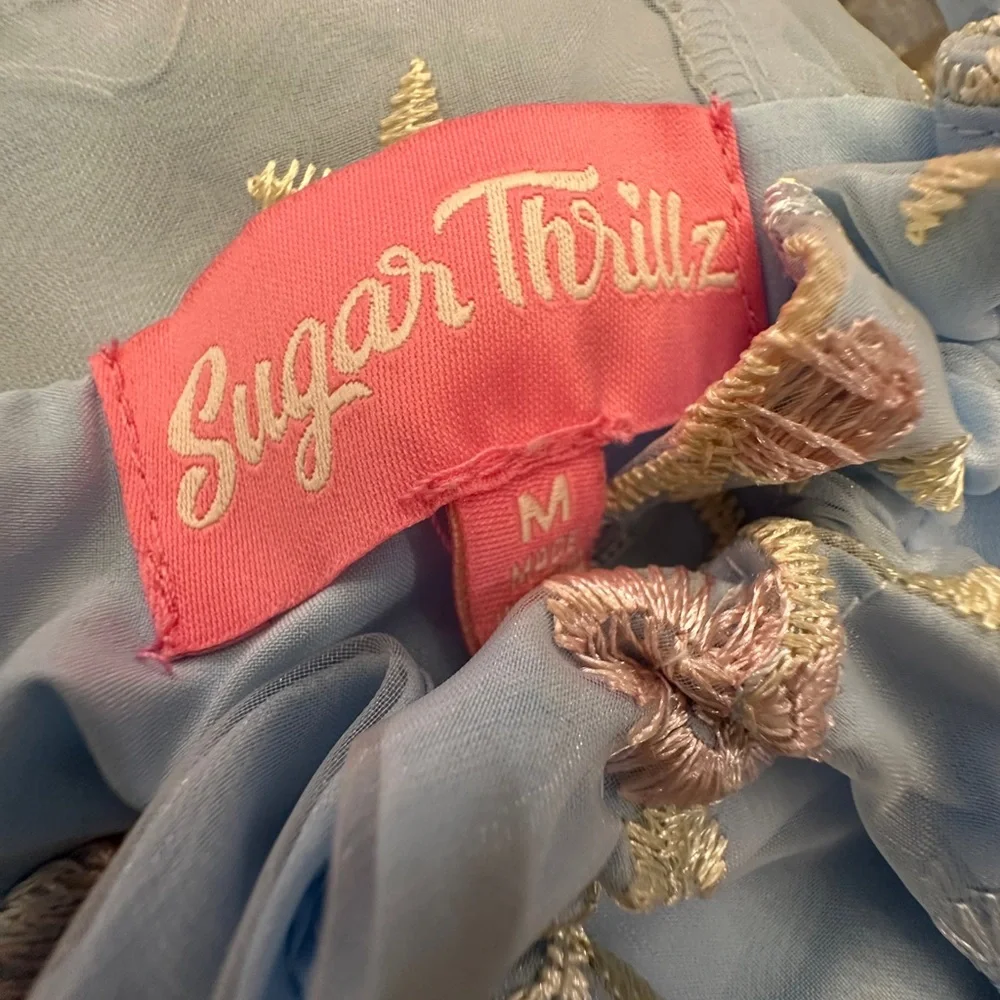 Sugar Thrillz Blue Floral Long Sleeve Dress - Picture 7 of 10